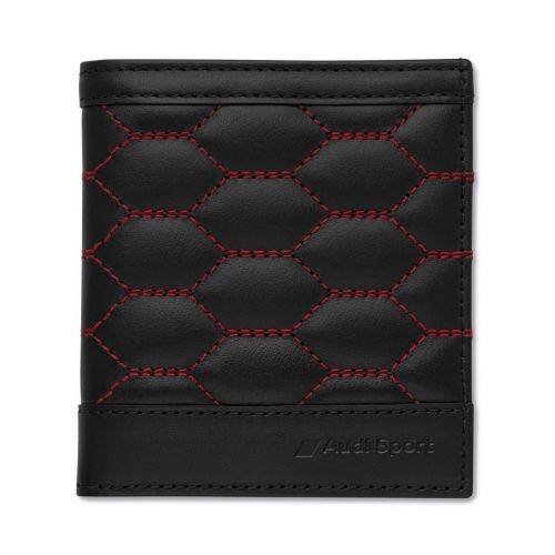 Petit porte-feuille Audi Sport en cuir noir-rouge