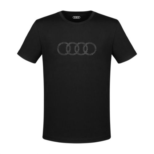 T-Shirt 4 Anneaux Homme Noir Audi