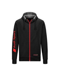 Sweat zippe Audi Sport noir et rouge pour homme