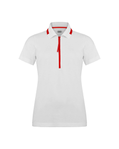 Polo Audi Sport blanc/rouge pour femme