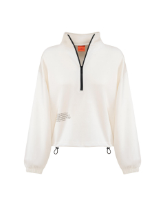 Sweat Zippé Crème Audi Femme